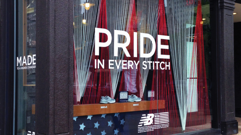 Storefront of NB shoe store