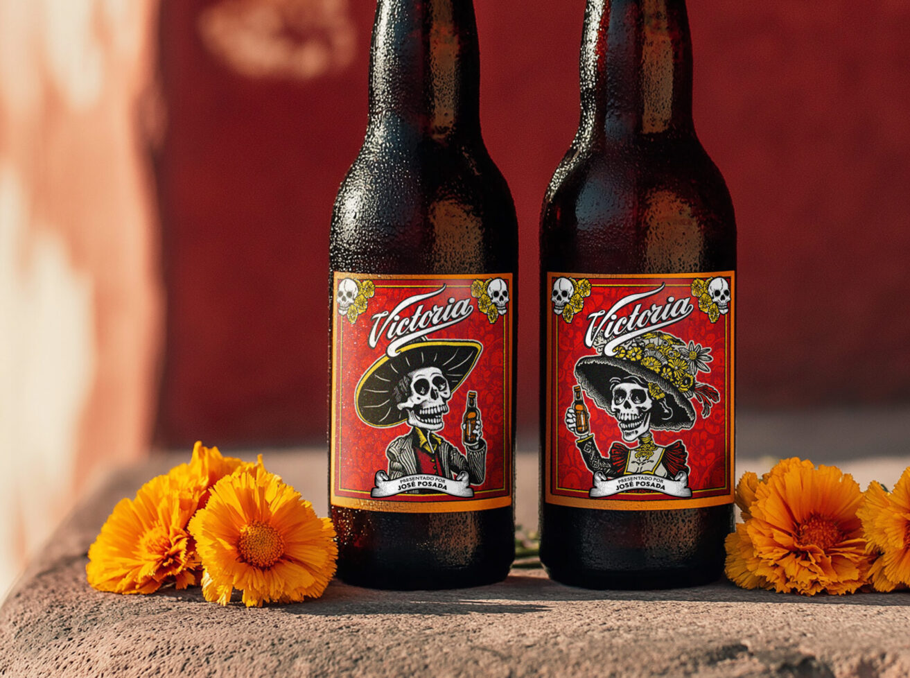 Two bottles of Victoria cerveza