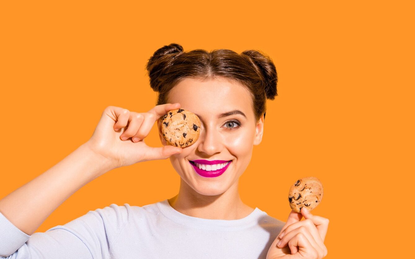 woman holding cookies