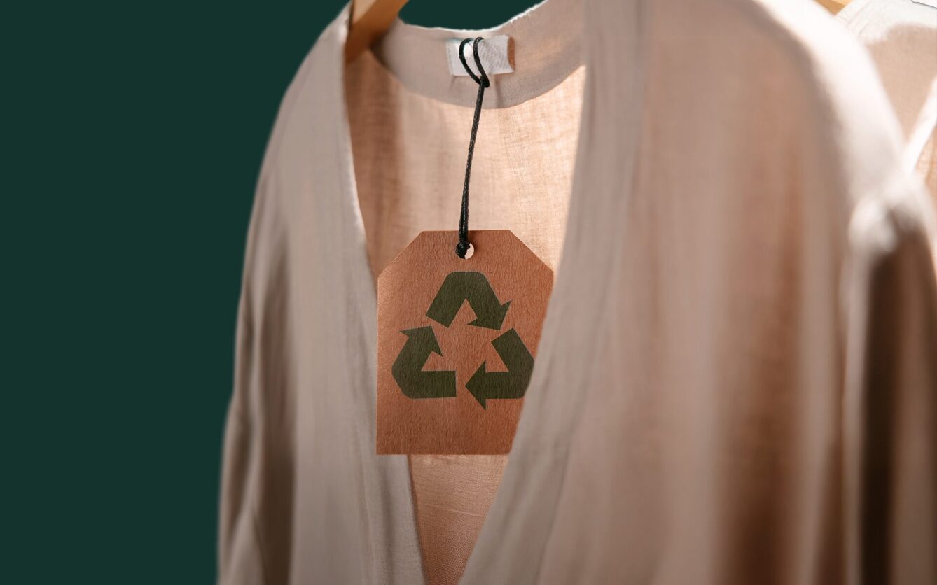 t-shirt with recycling tag
